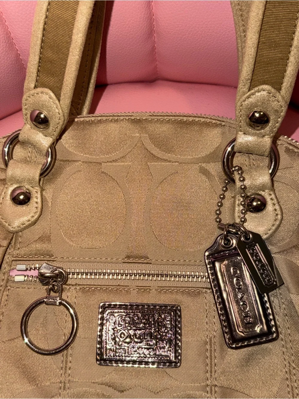Coach Poppy Signature Dome Satchel in Gold